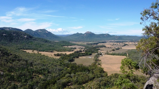 Upper Moore Creek valley from rock lookout before final descent to Lynchwood Scout Camp